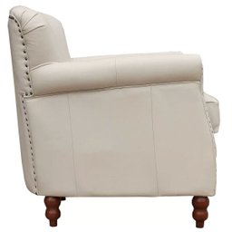 Kit 2 Poltronas Decorativas Brunei Pés Madeira Couro Off White - Gran Belo - 9