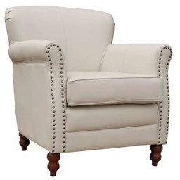 Kit 2 Poltronas Decorativas Brunei Pés Madeira Couro Off White - Gran Belo - 11