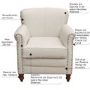 Ver imagem 2 de Kit 2 Poltronas Decorativas Brunei Pés Madeira Couro Off White - Gran Belo