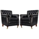 Ver imagem 1 de Kit 2 Poltronas Decorativas Níger Pés Príncipe Couro Preto - Gran Belo