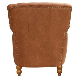 Kit 2 Poltronas Decorativas Brunei Pés Madeira Couro Mel - Gran Belo - 10