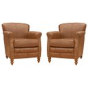Ver imagem 1 de Kit 2 Poltronas Decorativas Brunei Pés Madeira Couro Mel - Gran Belo