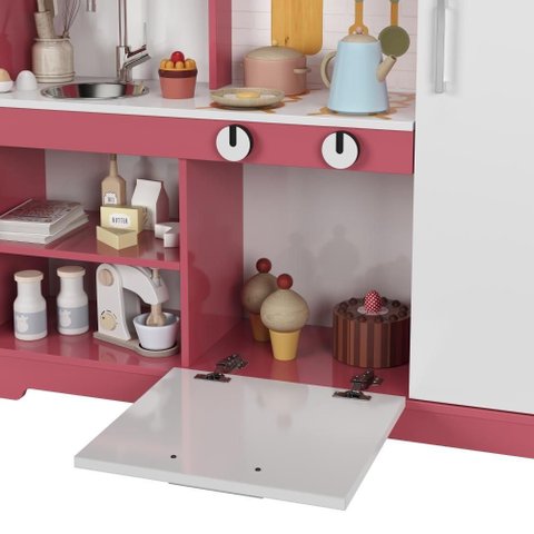 Cozinha Infantil com Refrigerador Elo Branco/Rosa 0955- Ofertamo