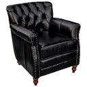 Ver imagem 7 de Kit 2 Poltronas Decorativas Níger Pés Madeira Couro Preto - Gran Belo