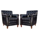 Ver imagem 1 de Kit 2 Poltronas Decorativas Níger Pés Madeira Couro Preto - Gran Belo