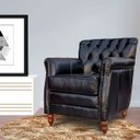 Ver imagem 6 de Kit 2 Poltronas Decorativas Níger Pés Madeira Couro Preto - Gran Belo
