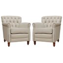 Ver imagem 1 de Kit 2 Poltronas Decorativas Níger Pés Madeira Couro Off White - Gran Belo