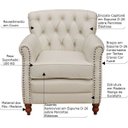 Ver imagem 2 de Kit 2 Poltronas Decorativas Níger Pés Madeira Couro Off White - Gran Belo