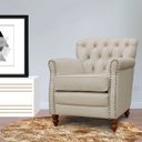 Ver imagem 6 de Kit 2 Poltronas Decorativas Níger Pés Madeira Couro Off White - Gran Belo