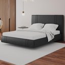 Ver imagem 2 de Cama Queen Flutuante com Cabeceira 160cm Astra S04 Couríssimo Preto - Lyam Decor