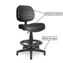 Ver imagem 3 de Cadeira Caixa Executiva Costurada s/ Braços - (Aranha Plaxmetal) - Cor Preta - 35025