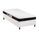 Ver imagem 1 de Cama Box Solteiro: Colchão Espuma Castor D45 Black e White AIR Double Face + Base CRC Courano White(