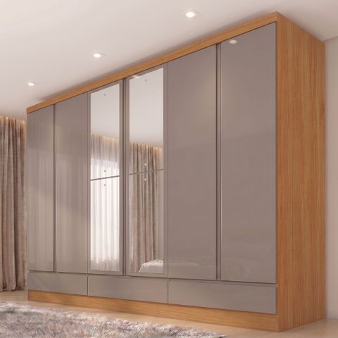 Guarda-Roupa Casal 06 Portas 100% MDF Imperial Marrom/Cinamomo/Avelã