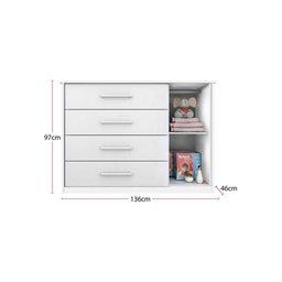 Cômoda Doçura Premium Branco Sl2 Acetinado Móveis Estrela - 5