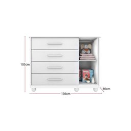 Cômoda Doçura Premium Branco Sl2 Acetinado Móveis Estrela - 4