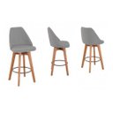 Ver imagem 3 de Kit 2 Banquetas Maya Gourmet Giratoria Decorativa - Tecido Linho