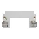 Ver imagem 4 de Cabeceira Casal Queen com 2 Mesas de Cabeceira 232cm Multimóveis Mp4325 Branco