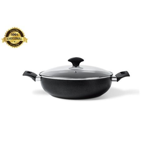 Wok Ø28 cm com tampa e alças 3,55L Masala Ø 28 x 8 cm 3,55 L - Preto Brinox