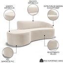 Ver imagem 3 de Sofá Living 4 Lugares 300cm Braço Direito Mozart D06 Veludo Bege - Mpozenato