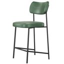 Ver imagem 7 de Kit 02 Banquetas Baixa Bar Cozinha Sala de Jantar Preto Elira L02 Couríssimo Verde - Lyam Decor