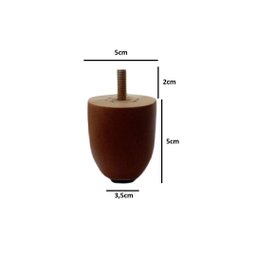 Kit 4 Pé Palito 5cm Madeira Eucalipto Castanho para Sofá, Comada, Rack, Puff, Armário - 2