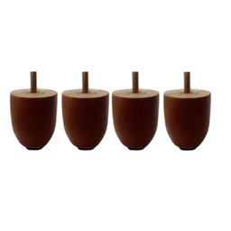 Kit 4 Pé Palito 5cm Madeira Eucalipto Castanho para Sofá, Comada, Rack, Puff, Armário - 1