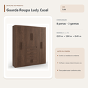 Ver imagem 5 de Guarda Roupa Casal Ludy 8 Portas 3 Gavetas Café Formimóveis