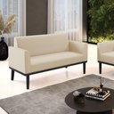 Ver imagem 5 de Sofá Namoradeira Base de Madeira Fixa Preto Marisa Corino D03 - D\'rossi Cor Bege