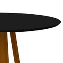 Ver imagem 3 de Mesa De Jantar Para 4 ou 6 Lugares Tampo Redondo Com Vidro 1,35m Vitoria Cor Ypê Preto New Ceval 231