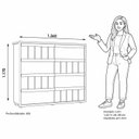 Ver imagem 4 de Cômoda para Quarto 100% MDF 136CMX117CM 8 Gavetas Ripado Tarsila Marrom