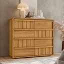 Ver imagem 1 de Cômoda para Quarto 100% MDF 136CMX117CM 8 Gavetas Ripado Tarsila Marrom