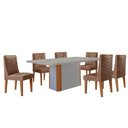 Ver imagem 2 de Mesa de Jantar Isadora 180cm Tampo Mdf Vidro com 6 Cadeiras Tork Naturale Serigrafia Off White