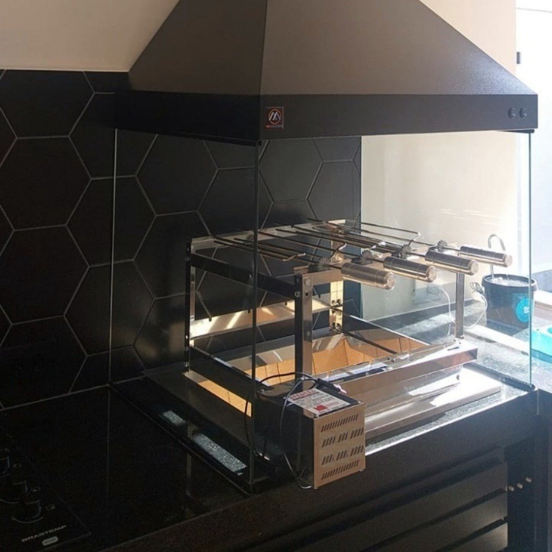 Kit Churrasqueira Gourmet Makeer Aço Grill Giratório 0673 P