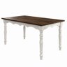 Mesa de Madeira Maciça com Pés Torneados Branco Envelhecido - 1