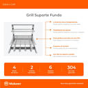 Ver imagem 4 de Kit Churrasqueira Gourmet Completa Inox Litoral 304 Makeer Grill Suporte Fundo 366 g