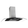 Coifa de Parede Vidro Curvo 75cm Terim Preto com Inox - 1