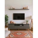Ver imagem 1 de Rack para TV com Prateleira 180cm Retro MDF Verde Dallas - On Móveis