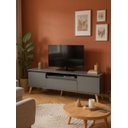 Ver imagem 2 de Rack para TV com Prateleira 180cm Retro MDF Verde Dallas - On Móveis