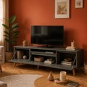 Ver imagem 4 de Rack para TV com Prateleira 180cm Retro MDF Verde Dallas - On Móveis