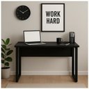 Ver imagem 1 de Mesa Escritório Pé Quadro - 1,20x0,60m - s/ Gavetas - Preto / Preto - 26001