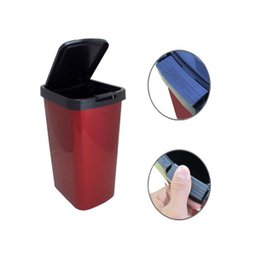 Lixeira De Plástico 9l com Click Label Vermelho Metalizado - 3