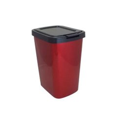Lixeira De Plástico 9l com Click Label Vermelho Metalizado - 2