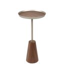 Ver imagem 1 de Mesa Apoio Nordic Baixa Laminado Nogueira com Bandeja Champagne 53 Cm - 72631