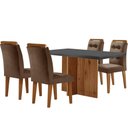 Ver imagem 6 de Mesa Olímpia 120cm Mdf Vidro Canto Reto Com 4 Cadeiras