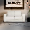 Ver imagem 6 de Sofá 2 Lugares Sala de Estar 1,55M Estocolmo Couro Off White - Gran Belo