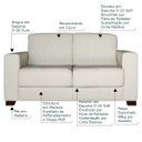 Ver imagem 2 de Sofá 2 Lugares Sala de Estar 1,55M Estocolmo Couro Off White - Gran Belo