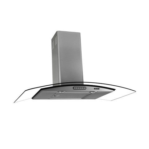 Coifa de Parede Vidro Curvo 75cm 5 Bocas Terim Inox