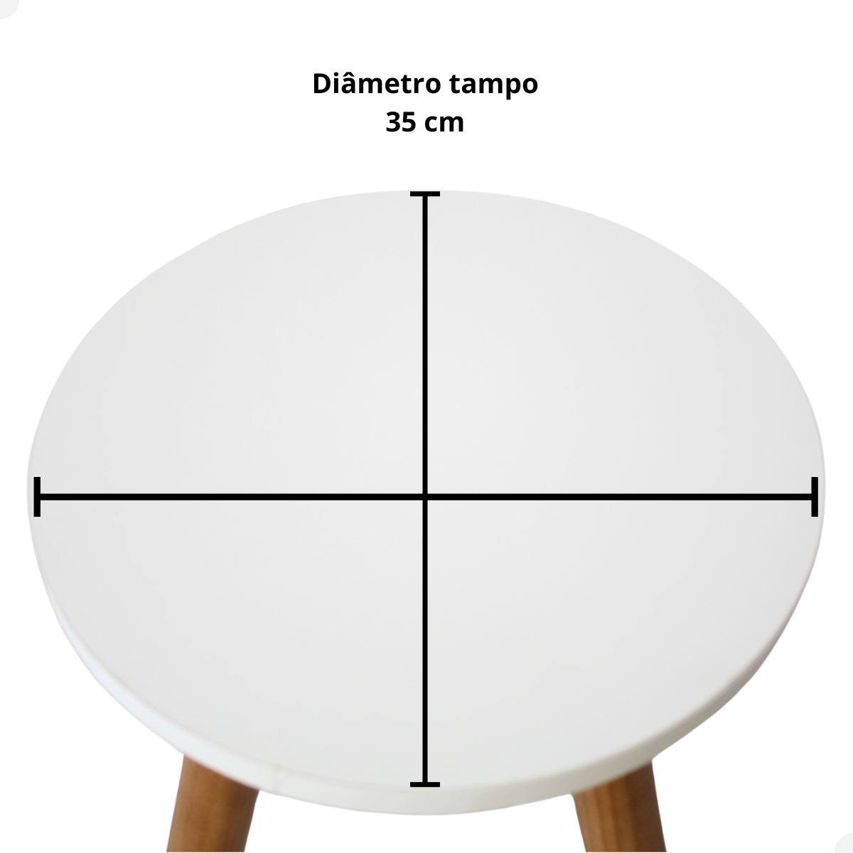 Mesa de Canto Redonda Retro Pé Palito Tripé Mesinha Lateral - 4