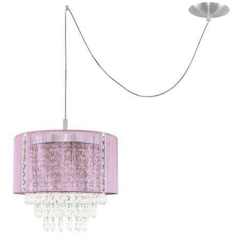 Pendente Manucrillic Clearfio Rosa Com Cristal + Deslocador