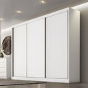 Ver imagem 2 de Guarda Roupa Casal Londres 3 Portas 6 Gavetas Neve com Nicho – Novo Horizonte